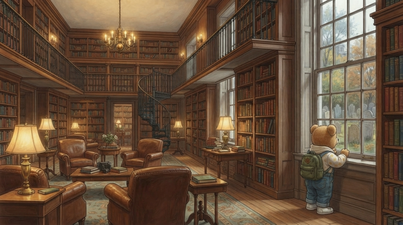 Fred Bear at a famous Boston Library